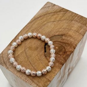 Bracelet – Silver & Rose Gold Baubles