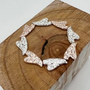 Bracelet – Large Silver & Rose Gold Hearts