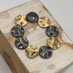 Bracelet – Gold & Black Circles