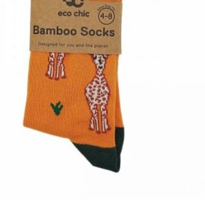 Bamboo Socks Eco Chic – Orange Giraffes