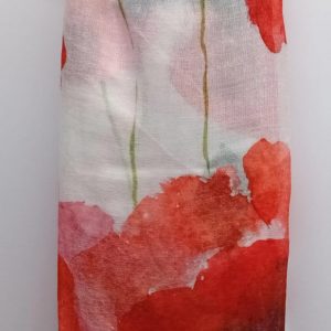 Equilibrium Ladies Scarf – Printed Red Poppy