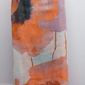 Equilibrium Ladies Scarf – Printed Orange Floral